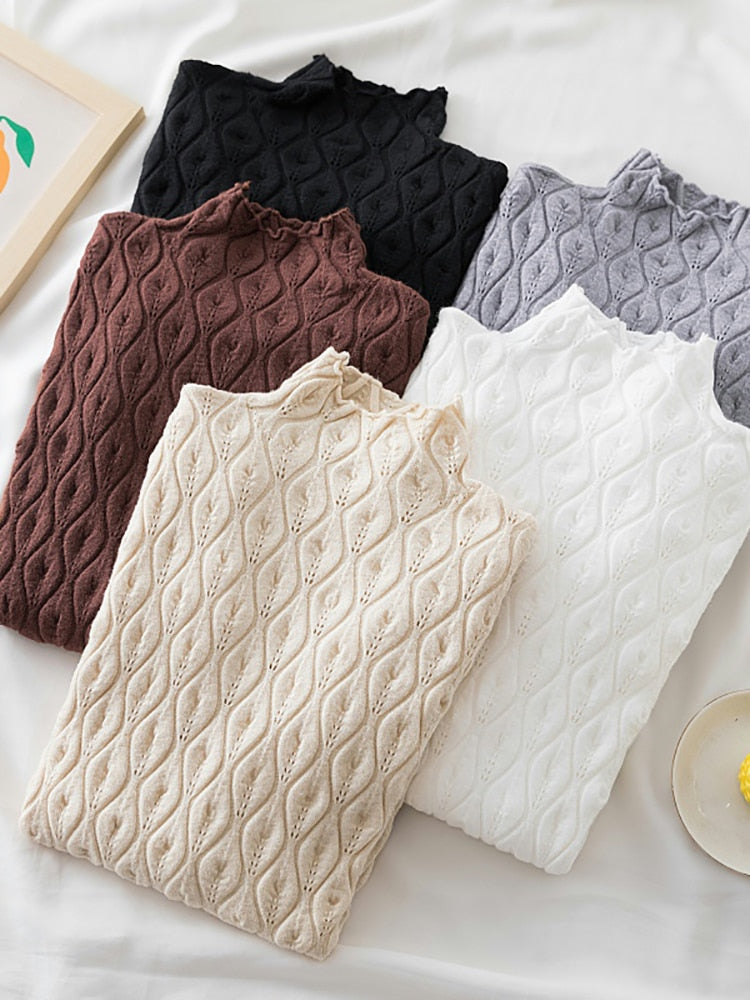 AOSSVIAO 2022 Cashmere Turtleneck Women Sweaters Autumn Winter Warm Pullover Slim Tops Knitted Sweater Jumper Soft Pull Female Turtleneck Women Sweaters DailyAlertDeals   