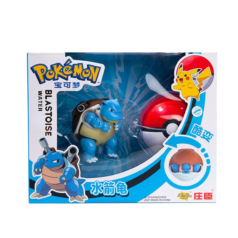 Pokemon Ball Figures  Pokeball Genuine Original Box or Without Box Deformation Toy Pikachu Charizard Pocket Monster Model Gift Pokemon Action Figures DailyAlertDeals Blastoise BOX 