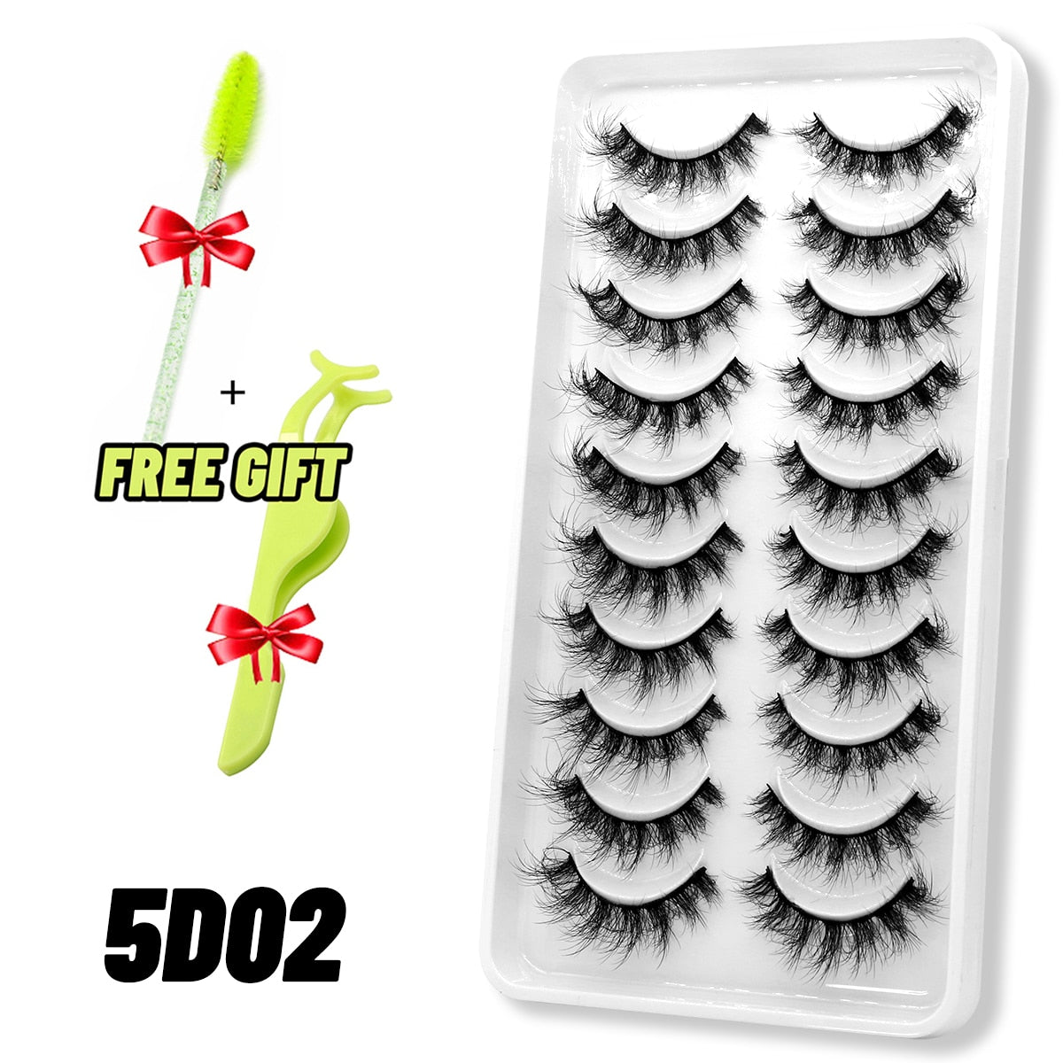 GROINNEYA Eyelashes 3D Mink Lashes Fluffy Soft Wispy Natural Cross Eyelash Extension Reusable Lashes Mink False Eyelashes Makeup 0 DailyAlertDeals 10pairs-5D02 France 