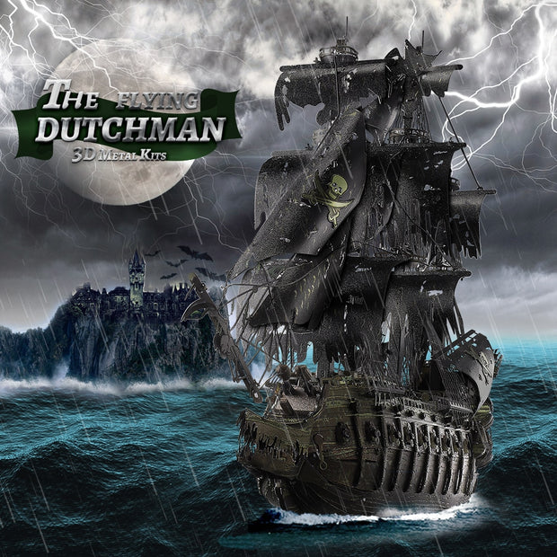 Piececool 3D Metal Puzzle The Flying Dutchman Model Building Kits Pirate Ship Jigsaw for Teens Brain Teaser DIY Toys Pirate Ship Model DailyAlertDeals   