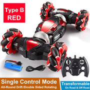 RC Car 4WD Radio Control Stunt Car Gesture Induction Twisting Off-Road Vehicle Drift RC Toys With Light &amp; Music RC Car Toys for children DailyAlertDeals Red Single mode B United States 
