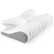 Soft Polyester Fiber Memory Foam Pillow Neck Support Pillow For Side Back Stomach Sleeper Pillows neck pain pillow DailyAlertDeals White Gray USA 