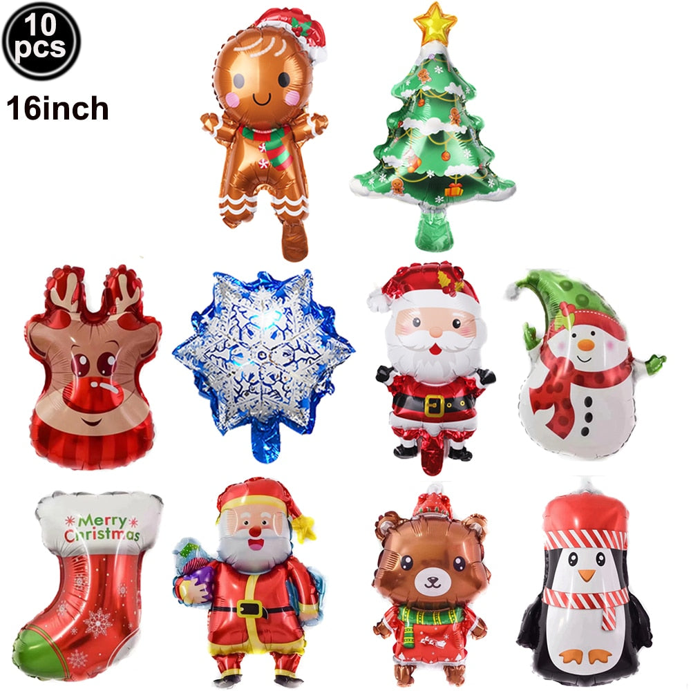 1pc Jumbo Gingerbread Man Foil Balloons Christmas Balloon Xmas Helium Foil Balloon Christmas Party Supplies New Year Decoration Balloons DailyAlertDeals mini set 3 As pitures show 