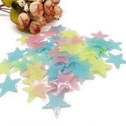 100Pcs 3D Star Wall Stickers Glow In The Dark Energy Storage Fluorescent Luminous Wall Art Decor Kids Living Room Decoration Decorative wall Stickers DailyAlertDeals Multi Color  