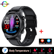 New ECG+PPG Smart Watch Men and Women with Health Fitness Tracker monitoring Sport Smartwatch ECG+PPG Smart Watch DailyAlertDeals Black belt  