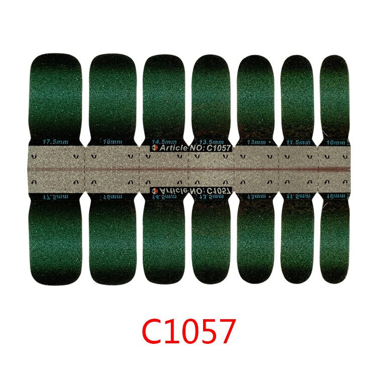 1sheet Korean Nail Polish Strips DIY Waterproof Nail Wraps Mixed Patterns Full Nail Patch Adhesive for Women Nail Art Stickers nail decal sticker DailyAlertDeals C1057  