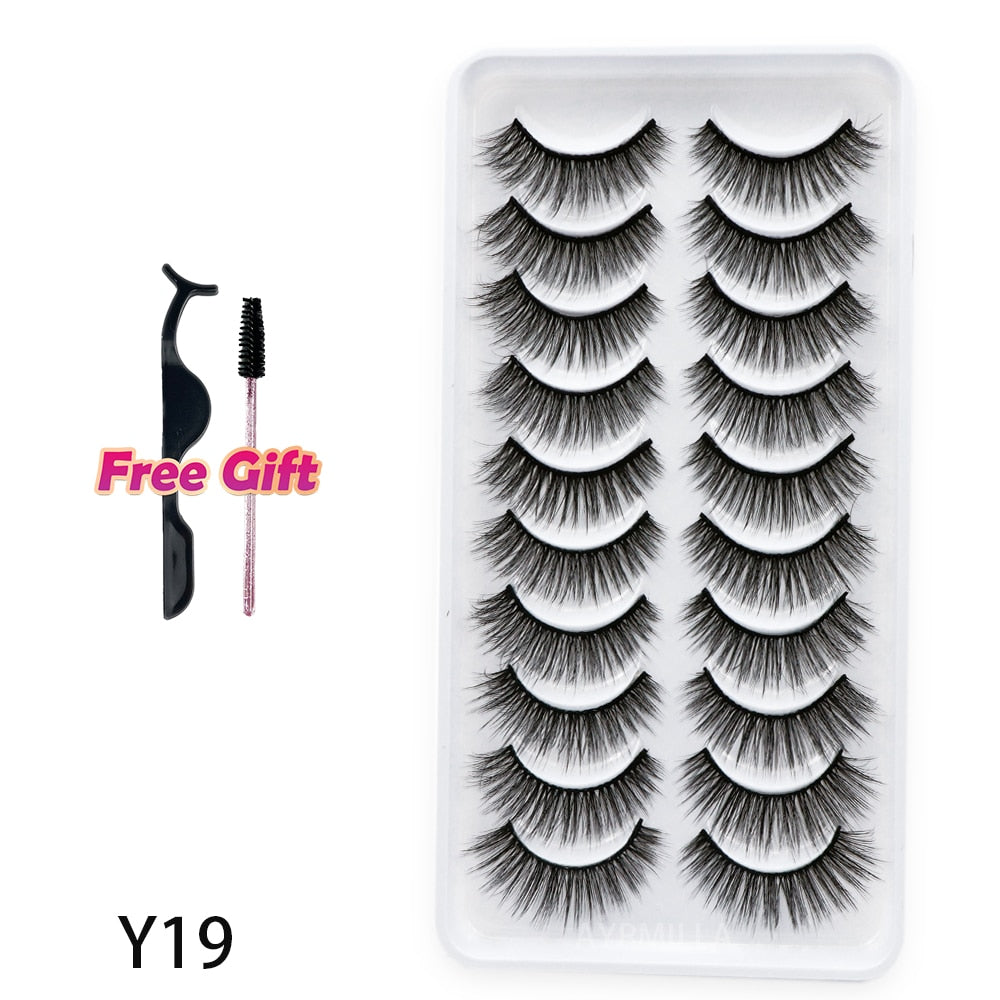 5/10Pairs 3D Mink Lashes Natural Eyelashes Dramatic False Eyelashes Faux Cils Makeup Wholesale Fake Eyelash Extension maquiagem 0 DailyAlertDeals 10Pairs-Y19 China 
