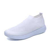 Rimocy Plus Size 46 Breathable Mesh Platform Sneakers Women Slip on Soft Ladies Casual Running Shoes Woman Knit Sock Shoes Flats  DailyAlertDeals 831white 35 