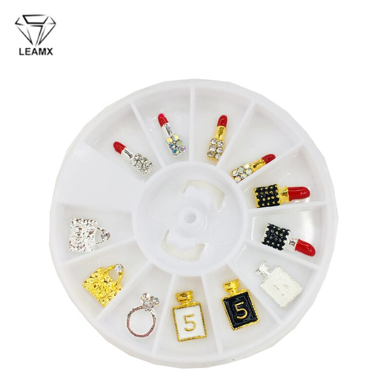 12Pcs Alloy Nail Charms Handbag Lipstick Nail Charms Gold 3D Crystal Gems Luxury Jewelry Charms Rhinestones for Nails DIY Art 0 DailyAlertDeals   