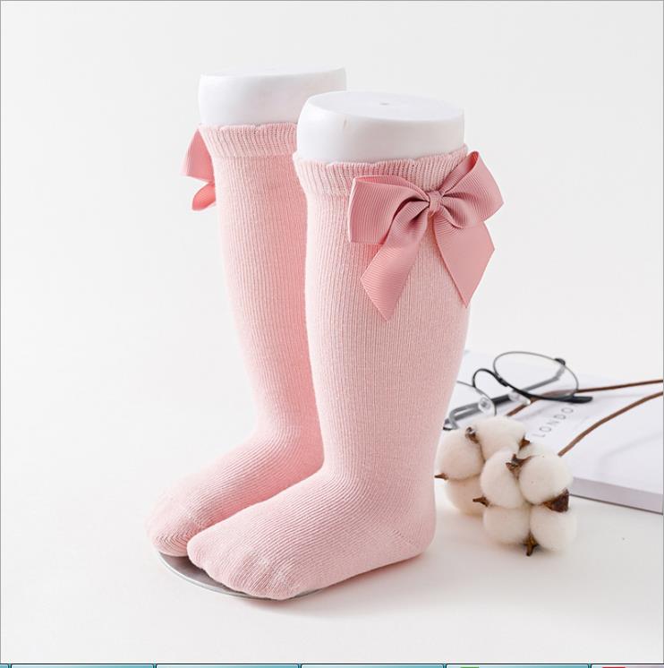 Lioraitiin New Solid Color Soft Cotton Baby Socks Cute Bows Princess Baby Girl Socks Bowknot Infant Toddler Girls Floor Socks Baby Socks DailyAlertDeals C 3-5T China