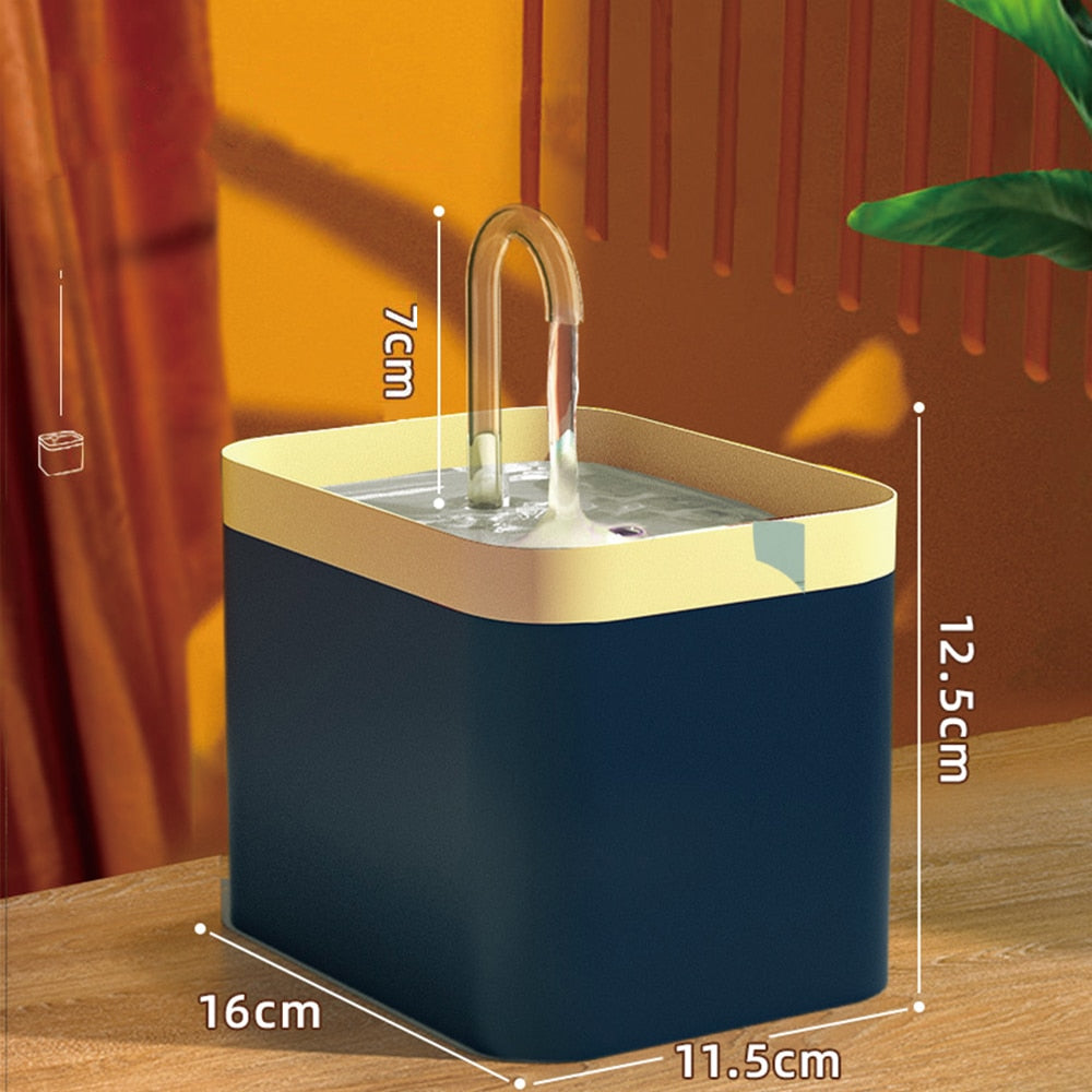 Cat Water Fountain Auto Filter USB Electric Mute Cat Drinker Bowl 1.5L 0 DailyAlertDeals Navy blue USB China