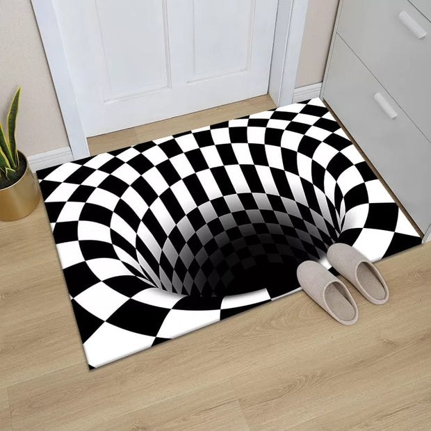 3D Vortex Illusion Carpet Entrance Door Floor Mat Abstract Geometric Optical Doormat Non-slip Floor Mat Living Room Decor Rug Carpets & Rugs DailyAlertDeals 6 50x80cm 20x31 inch 