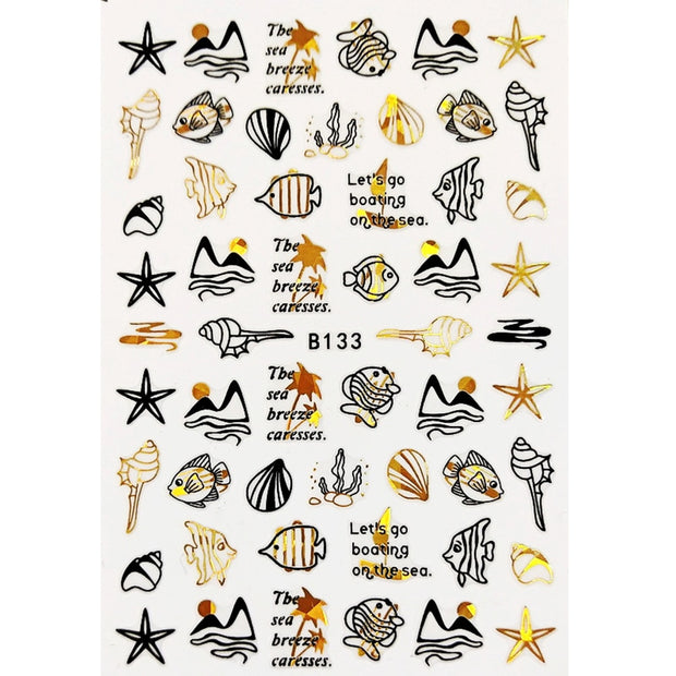 1pc Holographic 3D Butterfly Nail Art Stickers Adhesive Sliders Colorful DIY Golden Nail Transfer Decals Foils Wraps Decorations nail art DailyAlertDeals A-11  