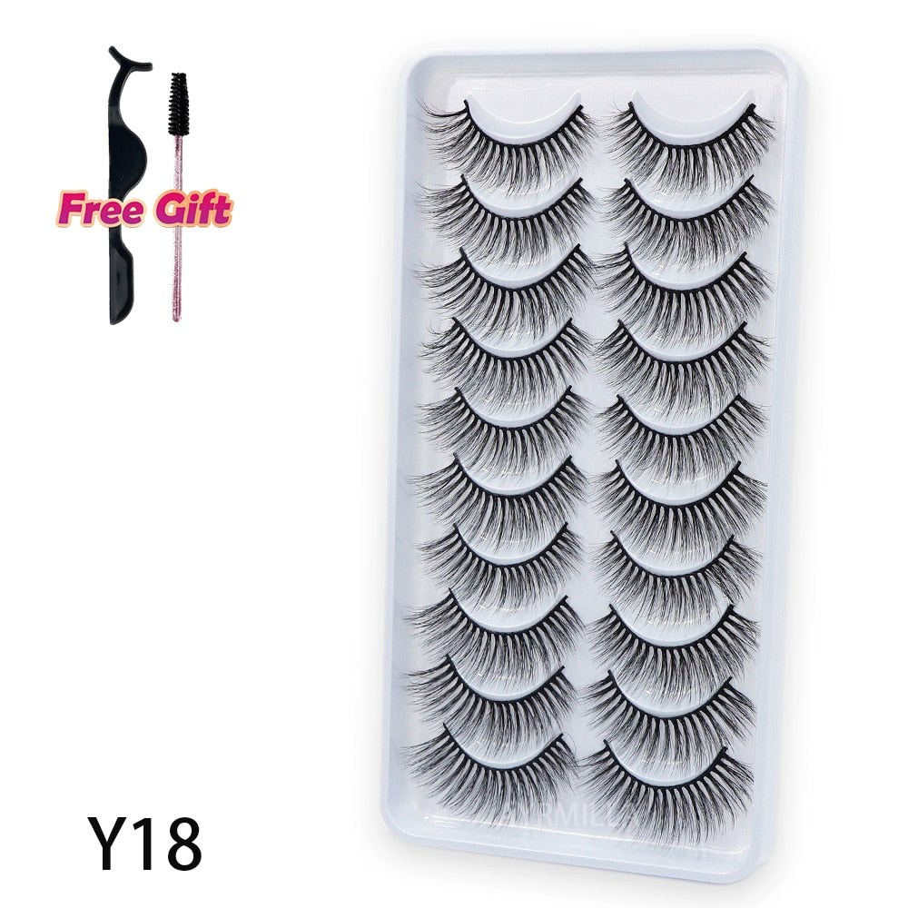 5/10Pairs 3D Mink Lashes Natural Eyelashes Dramatic False Eyelashes Faux Cils Makeup Wholesale Fake Eyelash Extension maquiagem 0 DailyAlertDeals 10Pairs-Y18 China 