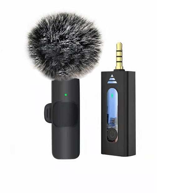 Wireless Lavalier Microphones & Systems Portable Audio Video Recording Mini Mic For iPhone Android Facebook Youtube Live Broadcast Gaming wiresless mircophone DailyAlertDeals micro with hairball  