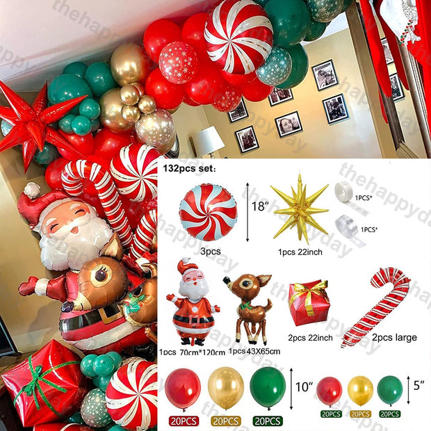 Christmas Balloon Arch Green Gold Red Box Candy Balloons Garland Cone Explosion Star Foil Balloons Christmas Decoration Party Christmas Balloons DailyAlertDeals P 132pcs christmas Other 