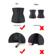 Women Latex Waist Trainer Body Shaper Corsets with Zipper Cincher Corset Top Slimming Belt Black Shapers Shapewear Plus Size Women Latex Waist Trainer Body Shaper Corsets with Zipper DailyAlertDeals   