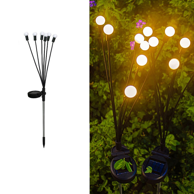 Solar LED Light Outdoor Waterproof Garden Sunlight Powered Landscape Lights Firefly Garden Lights Lawn Garden Decor Solar Light Home & Garden DailyAlertDeals Warm light 1piece  