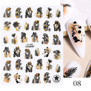 Harunouta Gold Leaf 3D Nail Stickers Spring Nail Design Adhesive Decals Trends Leaves Flowers Sliders for Nail Art Decoration 0 DailyAlertDeals B08  