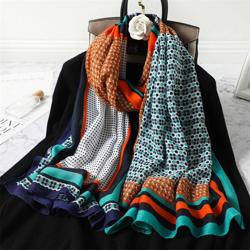 2022 New Design Brand Women Scarf Fashion Print Cotton Spring Winter Warm Scarves Hijabs Lady Pashmina Foulard Bandana Plaid 0 DailyAlertDeals m29-1 180x90cm 