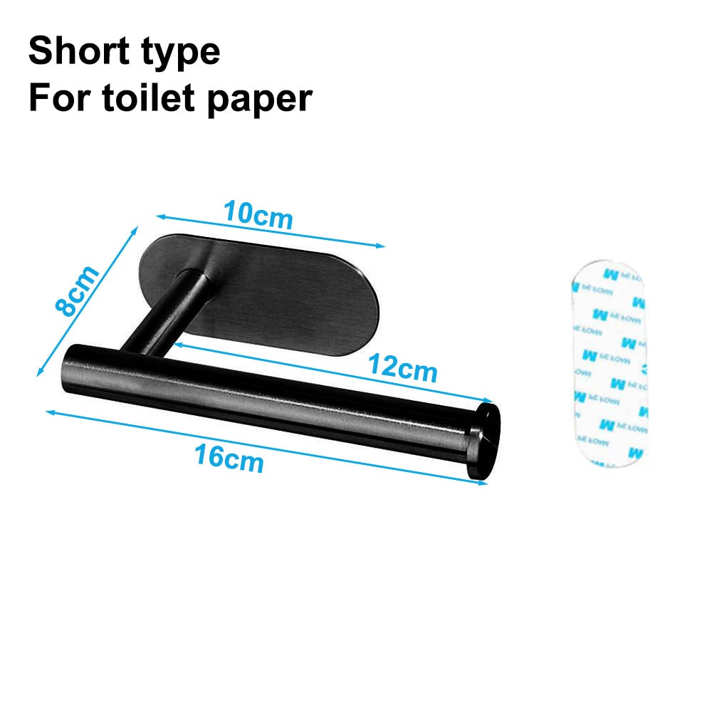 Punch-free Paper Towel Holder Stainless Steel Kitchen Under Cabinet Roll Rack Gold Black Bathroom Wall-mounted Tissue Hanger Facial Tissue Holders DailyAlertDeals Black  