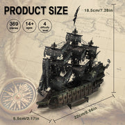 Piececool 3D Metal Puzzle The Flying Dutchman Model Building Kits Pirate Ship Jigsaw for Teens Brain Teaser DIY Toys Pirate Ship Model DailyAlertDeals   