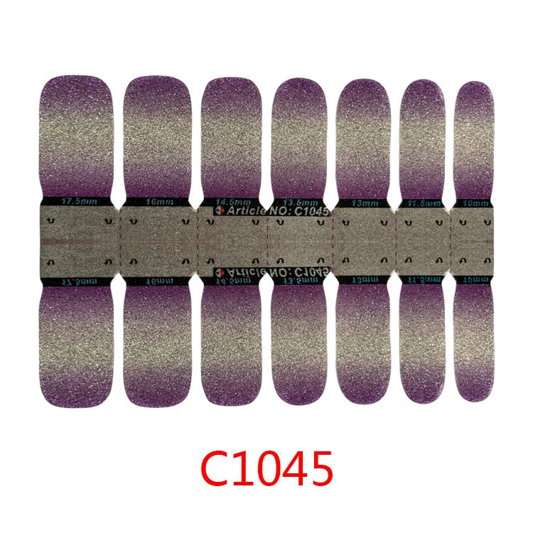 1sheet Korean Nail Polish Strips DIY Waterproof Nail Wraps Mixed Patterns Full Nail Patch Adhesive for Women Nail Art Stickers nail decal sticker DailyAlertDeals C1045  