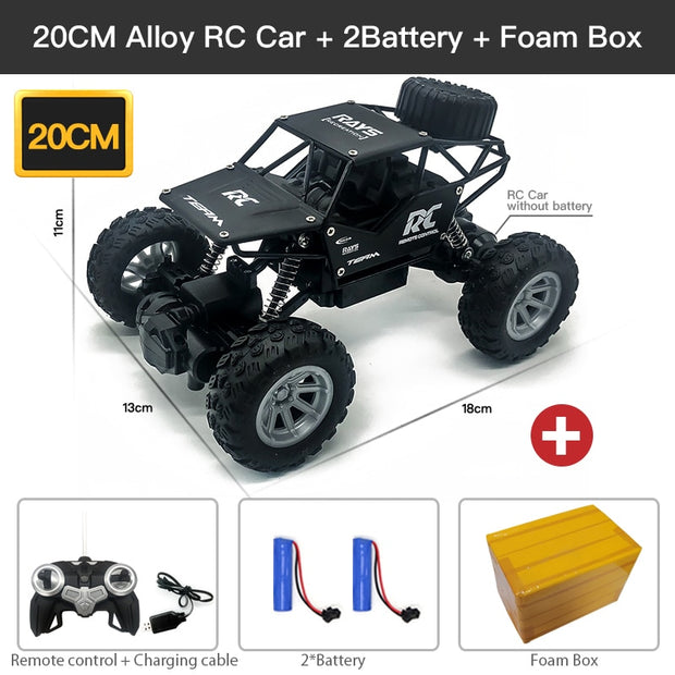 ZWN 1:12 / 1:16 4WD RC Car With Led Lights 2.4G Radio Remote Control Cars Buggy Off-Road Control Trucks Boys Toys for Children RC Car for fun DailyAlertDeals 20CM Black 2B Alloy China 