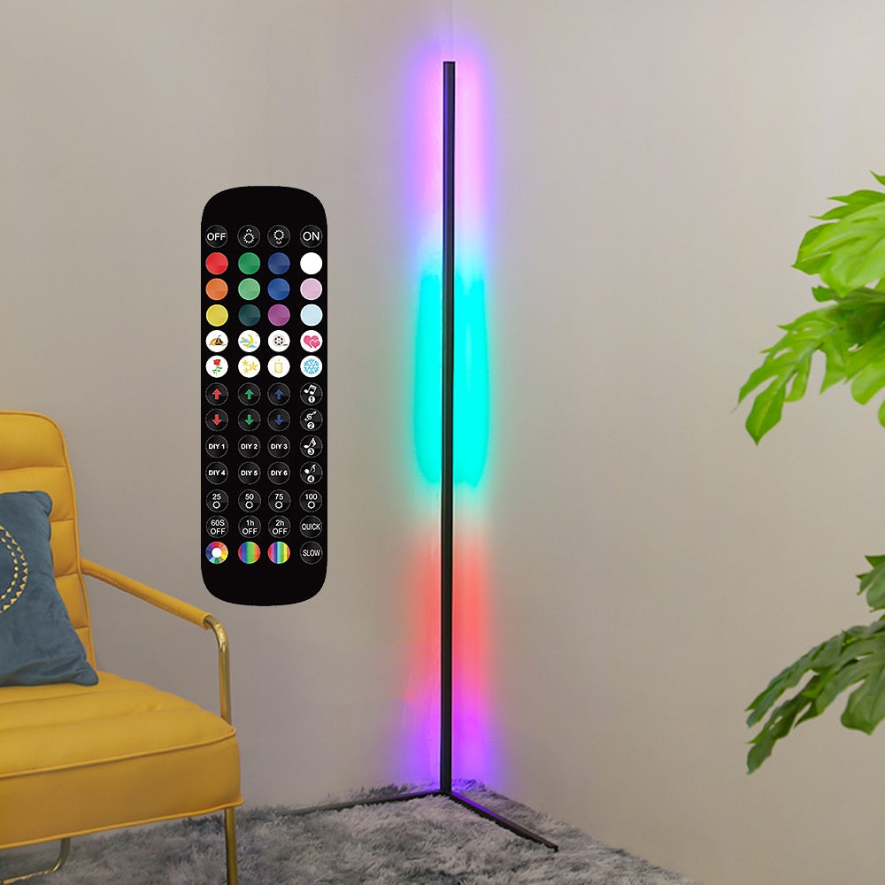 Modern Led Floor Lamp RGB Nordic Floor Lamps Living Room Indoor RGB Atmosphere Floor Light Standing Lamps for Bedroom Decoration RGB Lights DailyAlertDeals Black-Remote control RGBW EU Plug