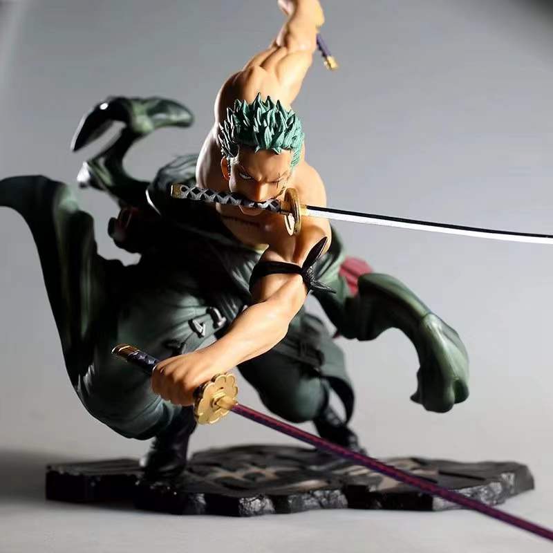 Hot One Piece 10cm Anime Figure GK Roronoa Zoro Three-blade Sa-maximum Manga Anime Statue Action Figure Collection Model Kid Toy Action & Toy Figures DailyAlertDeals   