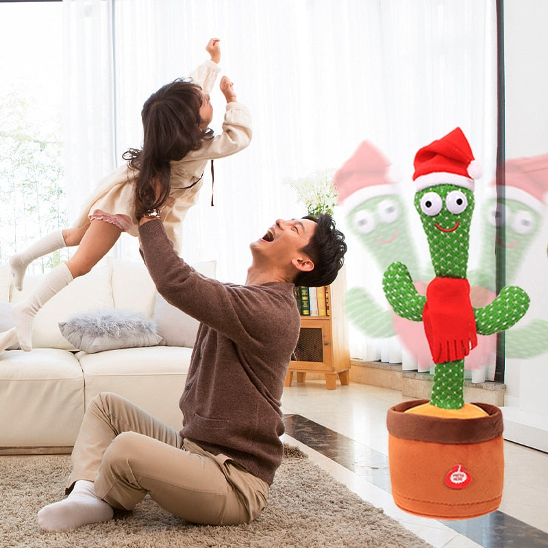 Lovely Talking Wiggle Dancing Cactus Doll Repeat English Songs Plush Cactus Toys for Babies Christmas Toy Gift Lovely Talking Toy Dancing Cactus Doll DailyAlertDeals   