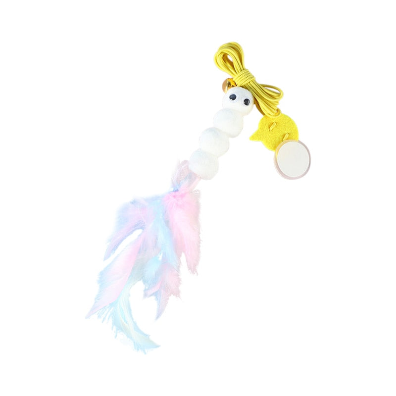 Interactive Hanging Cat Toy Simulation Cat Toy Funny Self-hey Interactive Toy for Kitten Playing Teaser Wand Toy Cat Supplies Hanging Cat Toy DailyAlertDeals Feather Caterpillar4 CN 