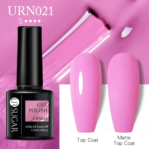 UR SUGAR 7.5ml Dark Purple Gel Nail Polish Soak Off UV LED Semi Permanent Gel Varnishes Manicure Nails Art Matte Top Coat Needed nail polish DailyAlertDeals URN021  