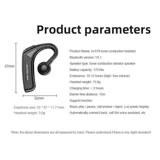 Bone Conduction TWS Headphones Wireless Bluetooth 5.1 Headset Noise Reduction Stereo Ear Clip Earbuds Waterproof Sport Earphone 0 DailyAlertDeals   