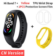Xiaomi Mi Band 7 Smart Bracelet Fitness Tracker and Activity Monitor Smart Band 6 Color AMOLED Screen Bluetooth Waterproof Fitness Tracker and Activity Monitor Accessories DailyAlertDeals CN Add Yellow Strap USA 