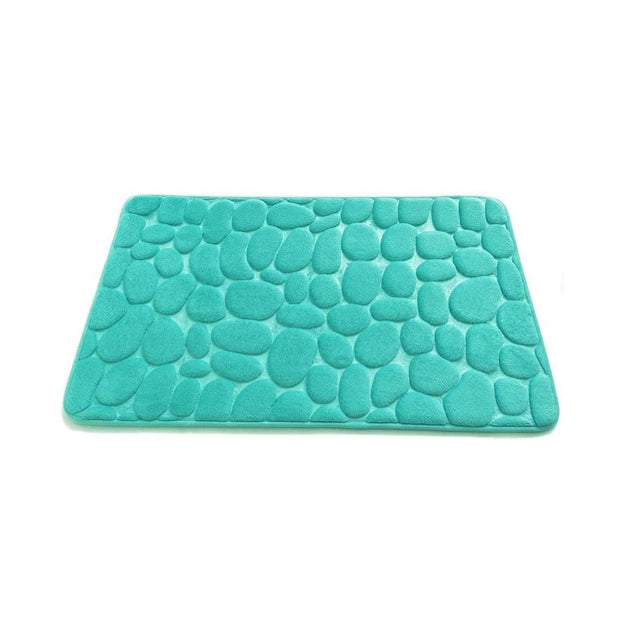 Cobblestone Embossed Bathroom Bath Mat Non-slip Carpets In Wash Basin Bathtub Side Floor Rug Shower Room Doormat Memory Foam Pad 0 DailyAlertDeals Lake Blue 40x60cm 