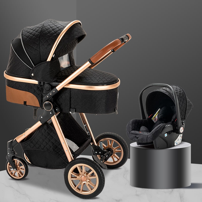 3 in 1 Luxury Baby Stroller With Car Seat Pram Kids Carriage Pushchair for Children Royal Luxury 3 in 1 Baby Stroller DailyAlertDeals   