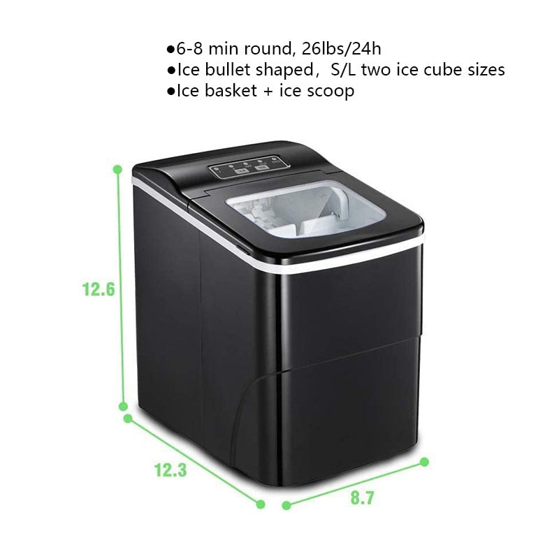 Countertop Bullet Ice Maker Machine for Home 26 Lbs Automatic Ice Cube Maker Machine for Kitchen Office Bar Party Ice Maker machine for home DailyAlertDeals United States 26LBS IN 24H B1 