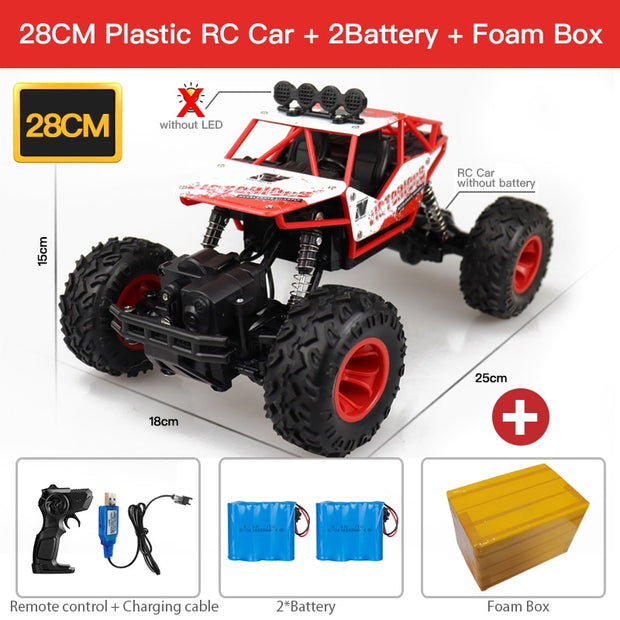 ZWN 1:12 / 1:16 4WD RC Car With Led Lights 2.4G Radio Remote Control Cars Buggy Off-Road Control Trucks Boys Toys for Children RC Car for fun DailyAlertDeals 28CM Red 2B Plastic China 