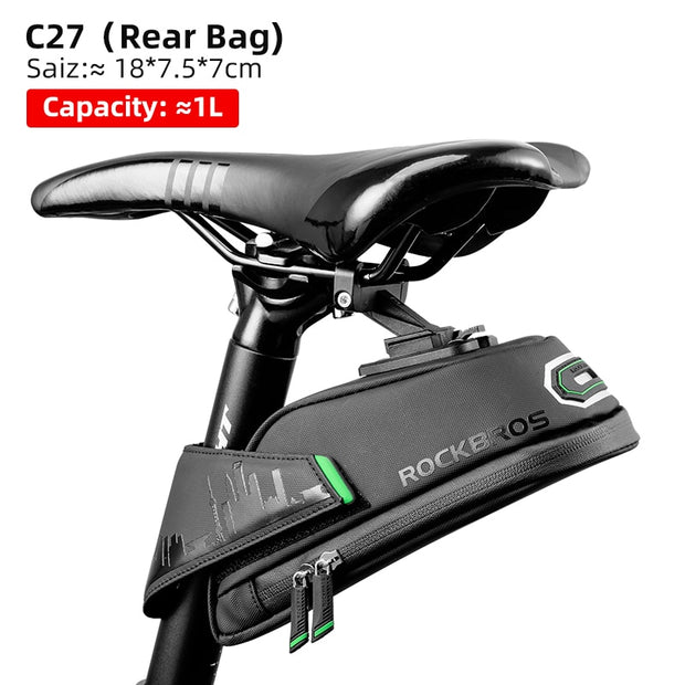 ROCKBROS Rainproof Bicycle Bag Shockproof Bike Saddle Bag For Refletive Rear Large Capatity Seatpost MTB Bike Bag Accessories 0 DailyAlertDeals C27 1L Poland 