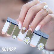 1sheet Korean Nail Polish Strips DIY Waterproof Nail Wraps Mixed Patterns Full Nail Patch Adhesive for Women Nail Art Stickers nail decal sticker DailyAlertDeals SQ1022  