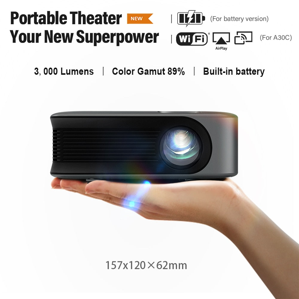 AUN MINI Projector Smart TV WIFI Portable Home Theater Cinema Battery Sync Phone Beamer LED Projectors for 4k Movie A30 Series 0 DailyAlertDeals   