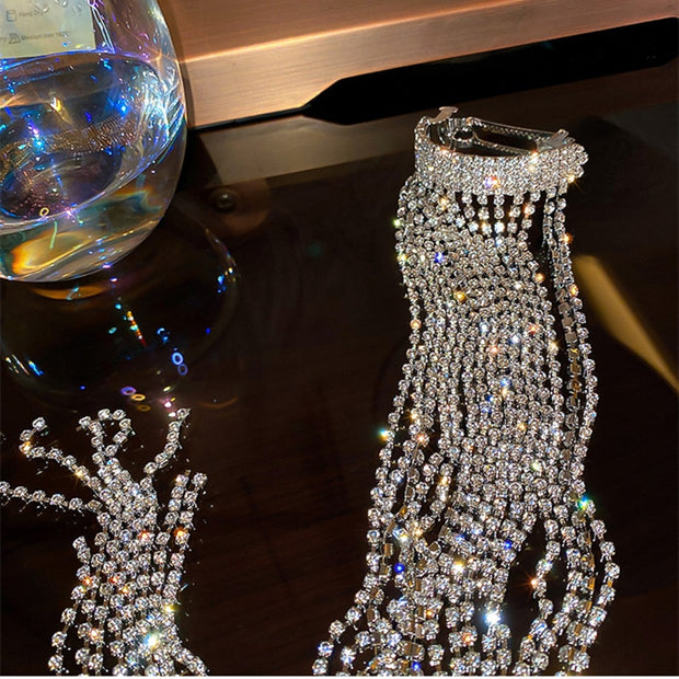 FYUAN Shine Full Rhinestone Hairpins for Women Bijoux Long Tassel Crystal Hair Accessories Wedding Banquet Jewelry 0 DailyAlertDeals   