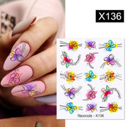 Harunouta Butterfly Flower Design Leaves Nail Water Decals Color Wave Geometric Line Charms Sliders Decoration Tips For Nail Art 0 DailyAlertDeals X136  