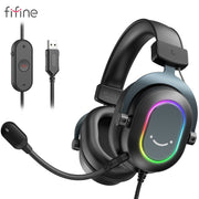 Dynamic RGB Gaming Headset with Mic Over-Ear Headphones 7.1 Surround Sound PC PS4 PS5 3 EQ Options Game Movie Music headphones DailyAlertDeals   