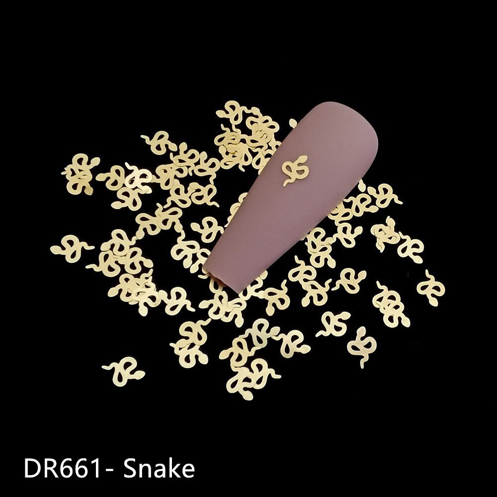 100Pcs/Lot Gold Metal Nail Decals Ultra-thin Flakes Nail Bling Rhinestone Cute 3D Nail Art Decorations Charm Nail Art Rivets 0 DailyAlertDeals 661  
