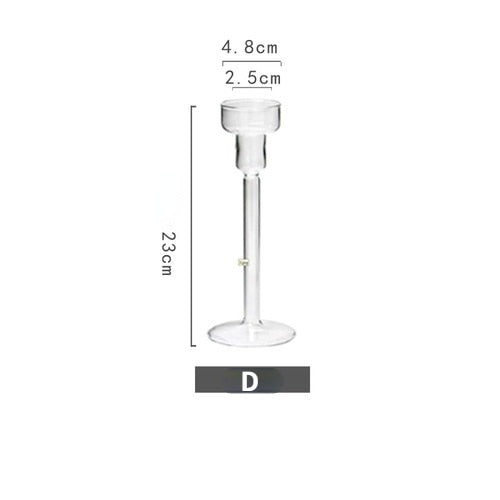 Vintage Glass French Style Candlestick Crystal Glass Candle Holders Simple Wedding Romantic Candlelight Dinner Home Decoration Home & Garden DailyAlertDeals D  
