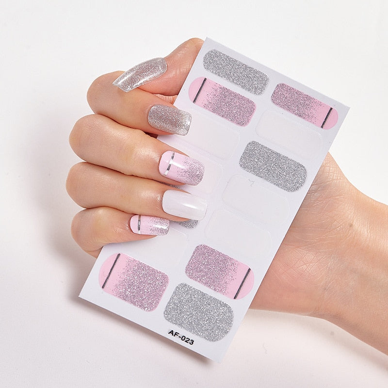 Patterned Nail Stickers Wholesale Supplise Nail Strips for Women Girls Full Beauty High Quality Stickers for Nails Decal stickers for nails DailyAlertDeals AF-23  