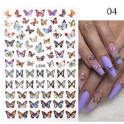 Nail Blue Butterfly Stickers Flowers Leaves Self Adhesive Decals 3D Transfer Sliders Wraps Manicure Foils DIY Decorations Tips 0 DailyAlertDeals L004  