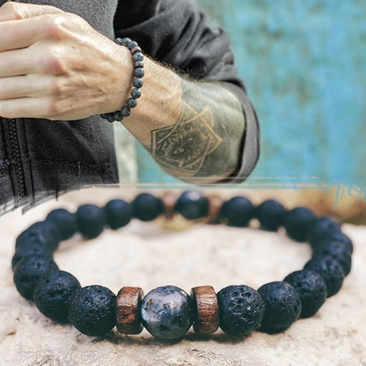 Men Bracelet Natural Moonstone Bead Tibetan Buddha Bracelet chakra Lava Stone Diffuser Bracelets Men Jewelry gift 0 DailyAlertDeals   